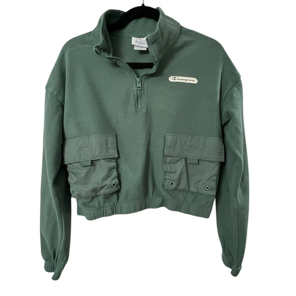 Champion Campus Pique 1/4-Zip Pullover Sweatshirt- Size M - Picture 2 of 7